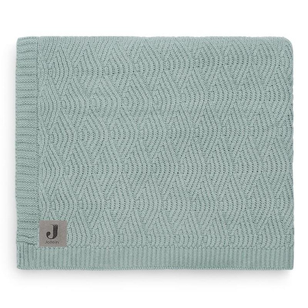 Kocyk tkany dla dziecka 75 x 100 cm RIVER KNIT ASH GREEN - Jollein