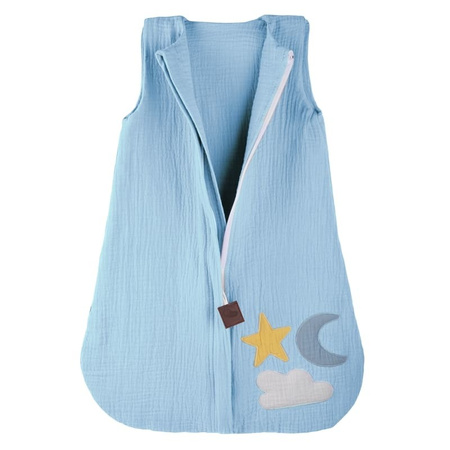 Hi Little One - śpiworek 2-warstwowy muslin Day & Night Baby Blue roz S