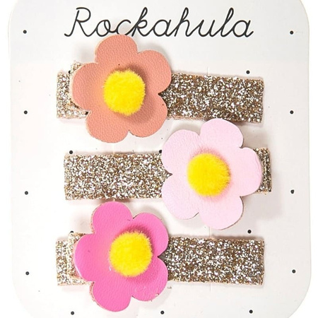 Spinki do włosów dla dziewczynki Kwiatki Hippy Shake Flower - Rockahula Kids - 3 szt.