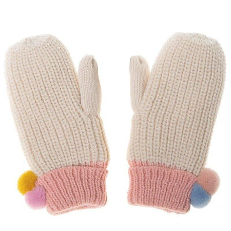 Rękawiczki zimowe dla dziewczynki Dreamy Rainbow Knit Bobble 7 - 10 lat - Rockahula Kids