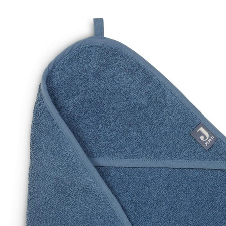 Ręcznik kąpielowy z kapturkiem dla niemowląt 75 x 75 cm FROTTE JEANS BLUE - Jollein
