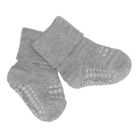 Antypoślizgowe skarpetki dla dziecka nauki chodzenia BAMBOO Grey Melange 6-12 m-cy - GoBabyGo