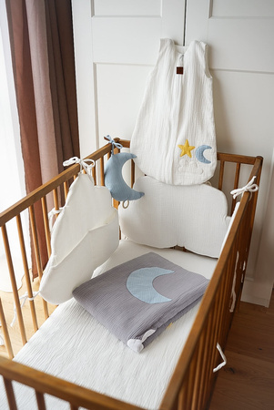 Hi Little One - śpiworek 2-warstwowy muslin Day & Night Baby Blue roz S