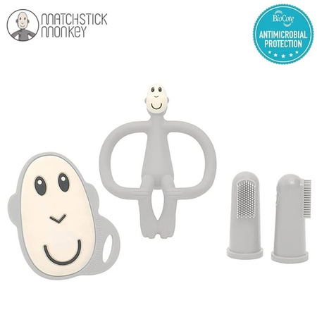 Matchstick Monkey Teething Starter Set Grey