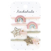 Gumki do włosów dla dziewczynki - Shimmer Rainbow Star - Rockahula Kids - 4szt.
