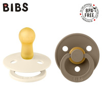 Smoczek Uspokajający dla dziecka kauczuk Hevea - BIBS COLOUR 2-PACK IVORY & DARK OAK M 