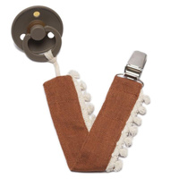 Zawieszka do smoczka dla dziecka Pacifier holder, Cognac - Pom Pom - BOHO LEO 