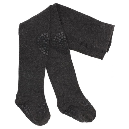 Antypoślizgowe rajstopy dla dziecka  do nauki chodzenia Dark Grey Melange 12-18 m-cy - Go BabyGo 