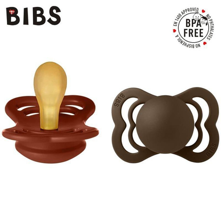 BIBS SUPREME 2-PACK RUST & MOCHA S Smoczek Symetryczny kauczuk Hevea